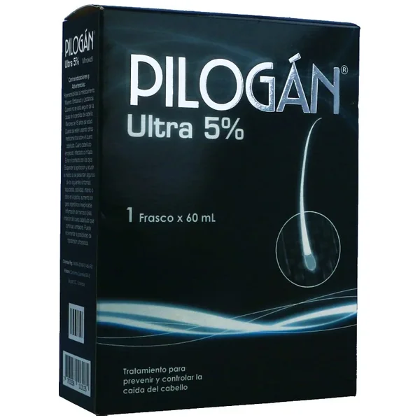 Pilogán Ultra 5% Tratamiento Para Prevenir Y Controlar La Caida Del Cabello Solución Tópica Frasco X 60mL