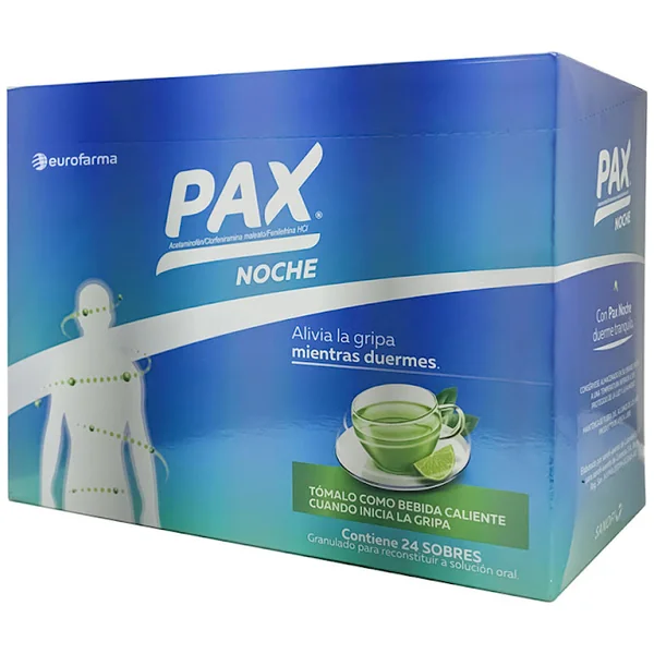 Pax Noche Limón Acetaminofen + Fenilefrina 0,5G/0,01g Eurofarma Caja X 24 Sobres
