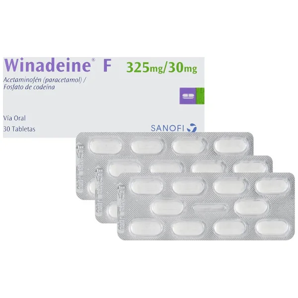 Acetaminofen + Codeina 325Mg/30mg Winadeine F Eurofarma Caja X 10 Tabletas
