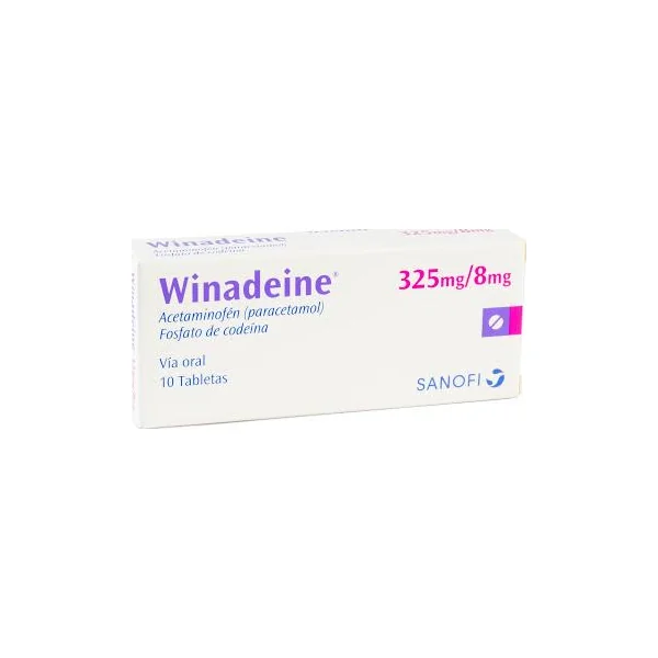 Winadeine Acetaminofén + Fosfato De Codeina 325Mg/8mg Sanofi Caja X 10 Tabletas