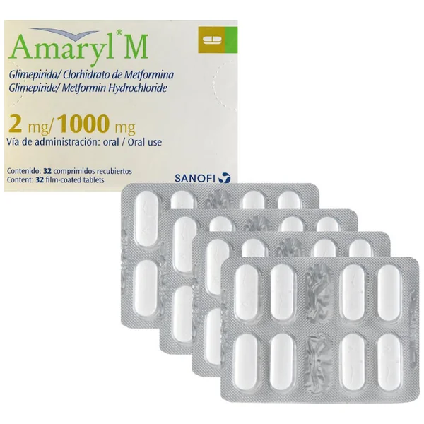 Amaryl M Glimepirida + Metformina 2Mg/1000mg Sanofi Caja X 32 Comprimidos