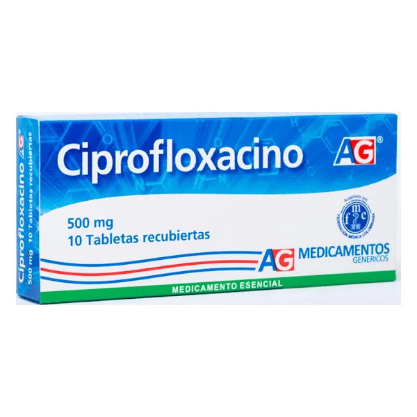 Ciprofloxacino AG 500 Mg Caja X 10 Tabletas