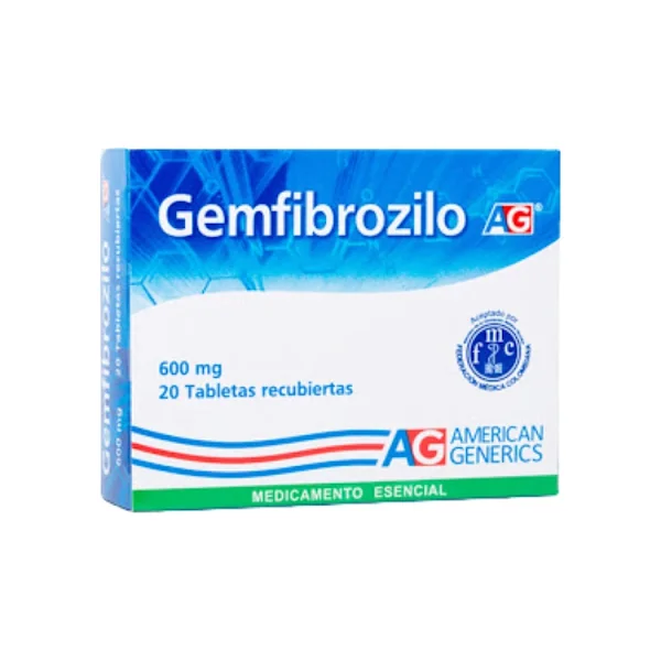 Gemfibrozilo AG 600 Mg Caja X 20 Tabletas
