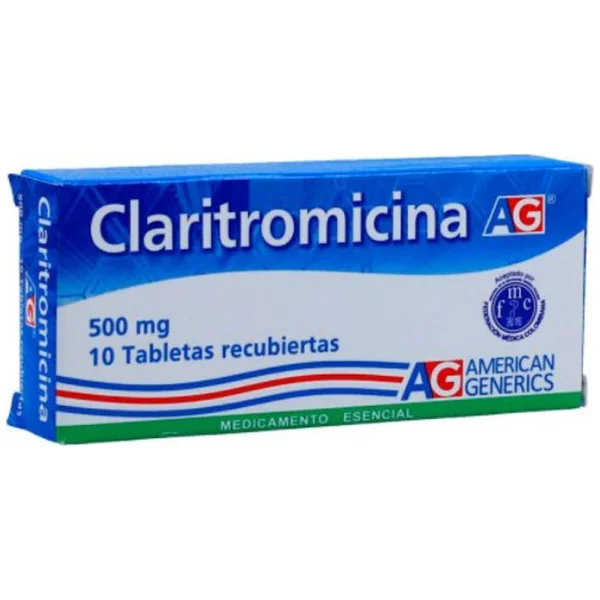 Claritromicina 500 Mg AG Caja X 10 Tabletas