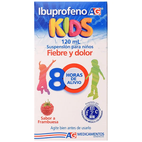 Ibuprofeno Kids AG Sabor A Frambuesa Frasco X 120 Ml