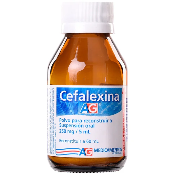 Cefalexina AG 250Mg/5ml Frasco X 60 Ml
