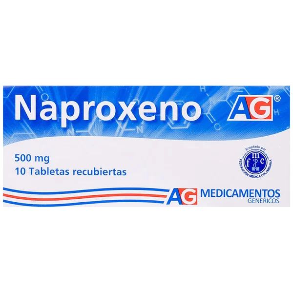 Naproxeno AG 500 Mg Caja X 10 Tabletas