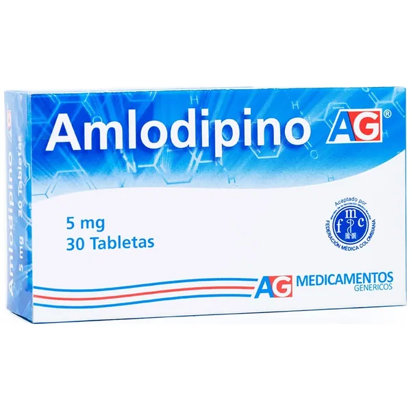AMLODIPINO 5 MG 30 TABLETAS AG