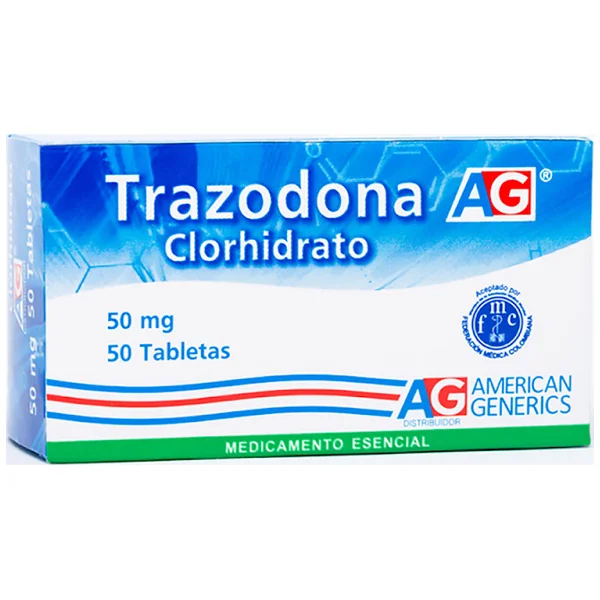 Trazodona Clorhidrato Ag 50 Mg Caja X 50 Tabletas
