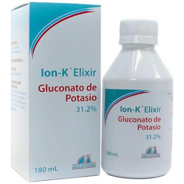 Ion-K 31.2% Elixir Frasco X180Ml. Anglopharma Glucunato De Potasio    