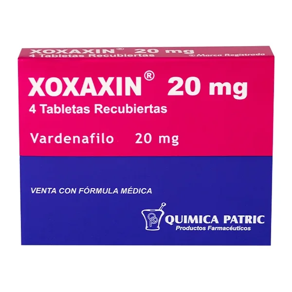 Xoxaxin 20 MG (Vardenafilo) Caja X 4 Tabs