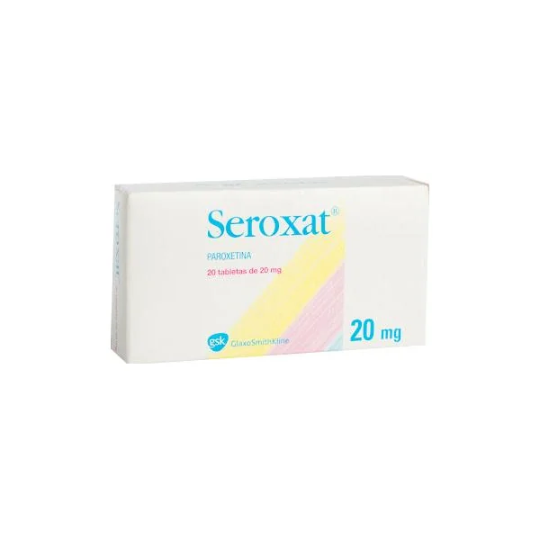 Seroxat Paroxetina 20 Mg Gsk Caja X 20 Tabletas