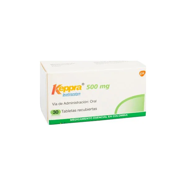Keppra Levetiracetam 500 Mg GSK Caja X 30 Tabletas