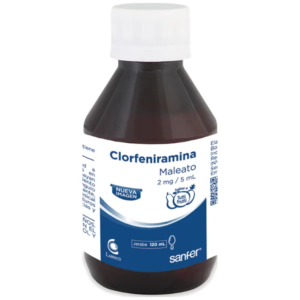 Clorfeniramina Maleato 2Mg/5ml Jarabe Frasco X 120 Ml
