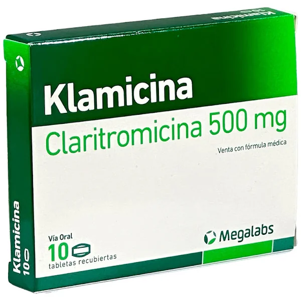 Klamicina Claritromicina 500 Mg Garmisch Caja X 10 Cápsulas