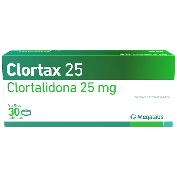 Clortax Clortalidona 25 Mg Megalabs Caja X 30 Tabletas