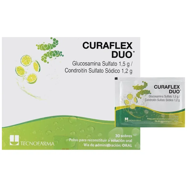 Curaflex Duo Glucosamina + Condroitin 1.5Mg/1.2mg Tecnofarma Caja X 30 Sobres