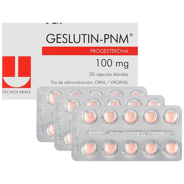 Geslutin-Pnm Progesterona 100 Mg Tecnofarma Caja X 30 Cápsulas