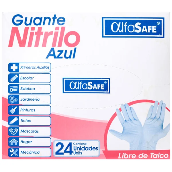 Guante Nitrilo Alfasafe Talla S Caja X 24 Und
