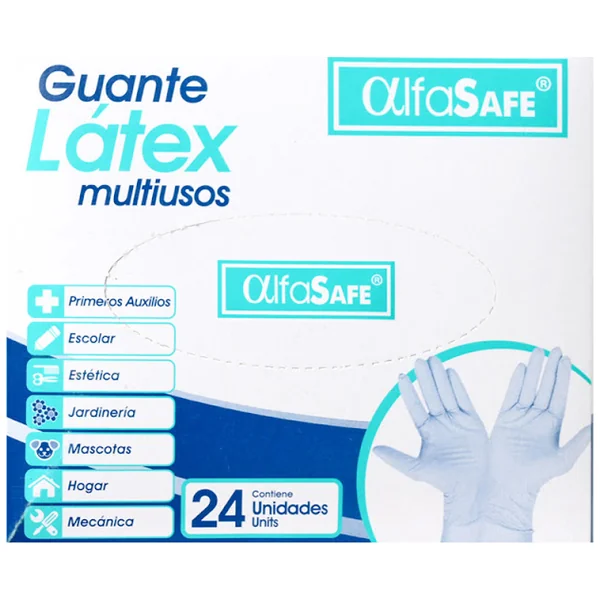 Guante Latex Alfa Safe Multiusos Caja X 24 Und