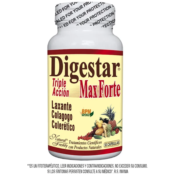 Digestar Max Forte Laxante 500 Mg Natural Freshly Frasco X 50 Cápsulas