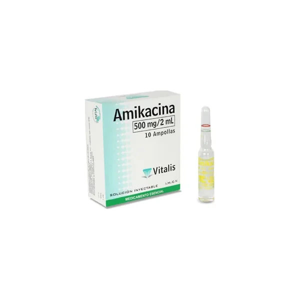 Amikacina 500 MG/2 ML Vitalis Caja X 10 AMP