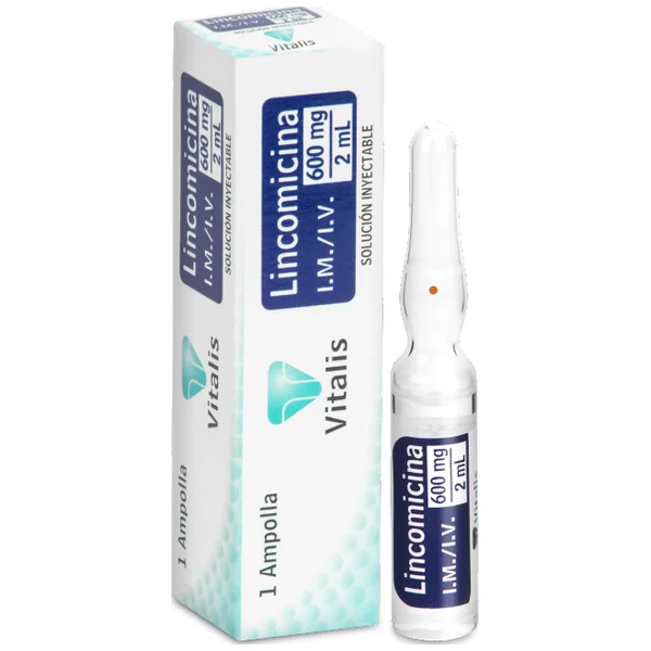Lincomicina 600 Mg/2ml Vitalis Caja X 1 Ampolla