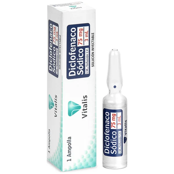 Diclofenaco Sódico 75 Mg/3ml Vitalis Caja X 1 Ampolla