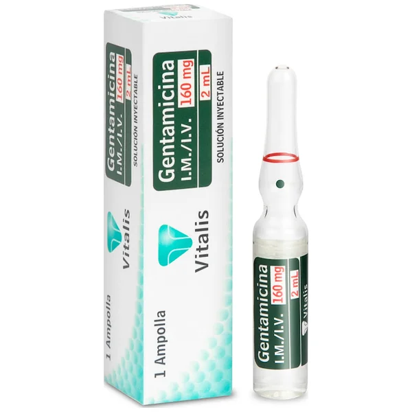 Gentamicina 160Mg/2ml Vitalis Caja X 1 Ampolla