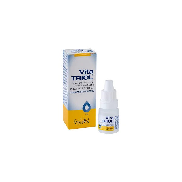 Vitatriol Dexametasona + Neomicina + Polimixina 1mg/3,5mg/6.600UI Solución Oftálmica X 5 Ml