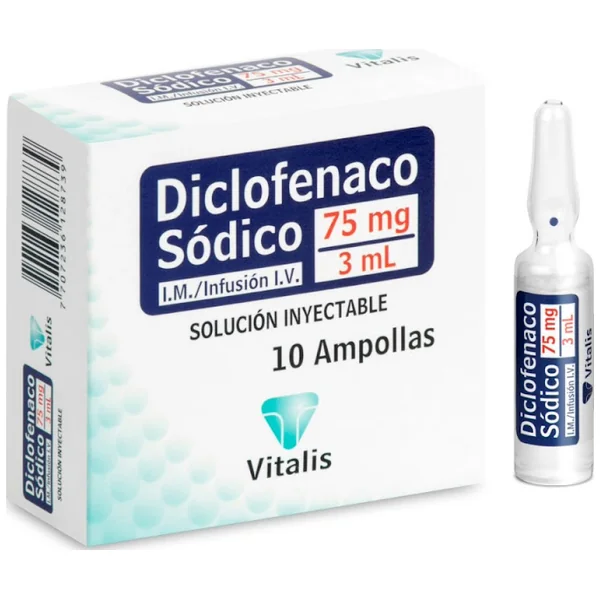 Diclofenaco 75Mg/3ml Vitalis Caja X 10 Ampollas