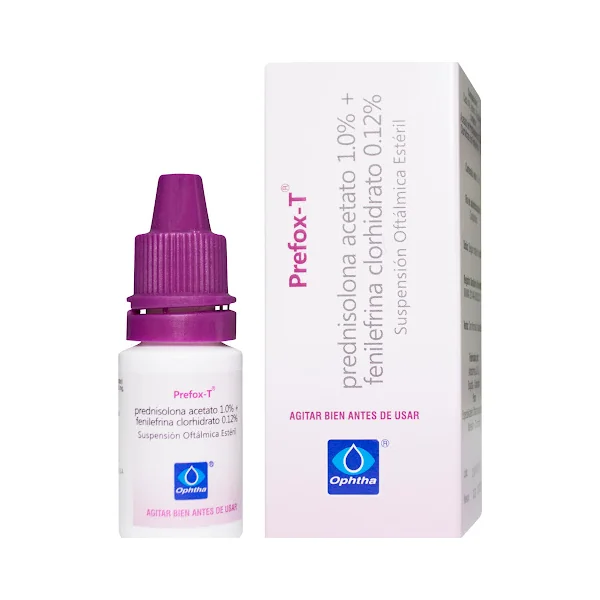 Prefox-T Prednisolona Acetato + Fenilefrina Clorhidrato 1.0/0.12% Ophtha Gotas Frasco X 5 Ml