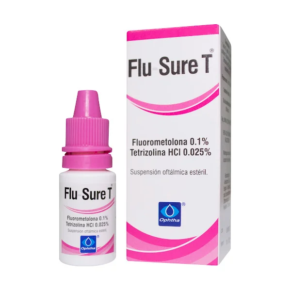 Flu-Sure T Fluorometolona + Tetrizolina HCI 0.1/0.025% Ophtha Frasco X 5 Ml