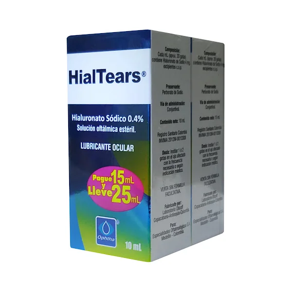 Solución Oftálmica Hialtears Hialuronato Sódico 0.4% Ophtha Frasco X 25 Ml