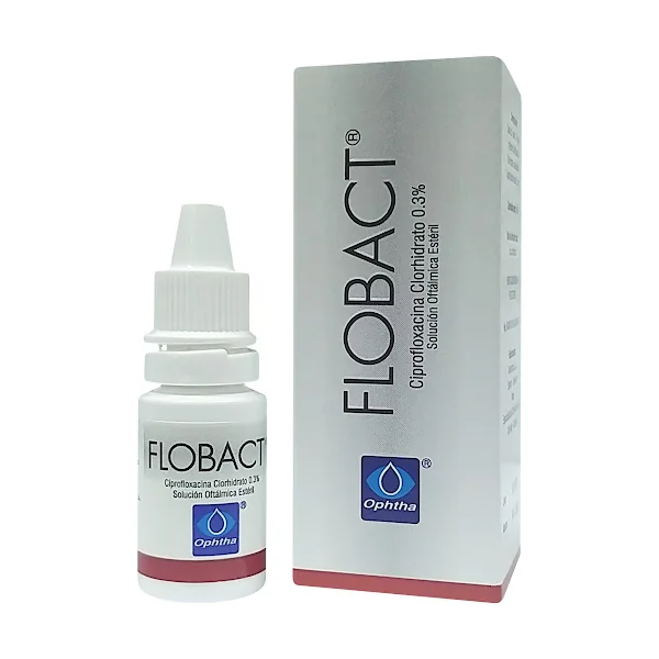 Flobact Ciprofloxacina Clorhidrato 0.3% Ophtha Frasco X 5 Ml