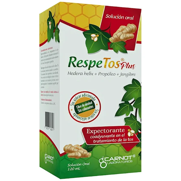 Respetos Plus Hedera Helix + Propóleo + Jengibre Carnot Solución Oral X 120 Ml