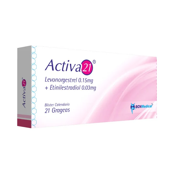 Activa 21 Levonorgestrel + Etinilestradiol 0.15/0.03Mg BCN Medical Caja X 21 Grageas