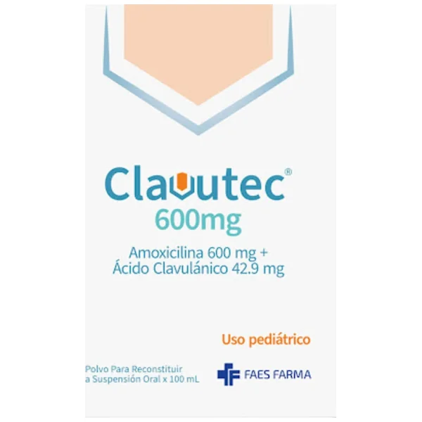 Clavutec Pediátrico Amoxicilina + Ácido Clavulánico 600Mg/42.9mg Faes Farma Suspensión Caja X 100 Ml
