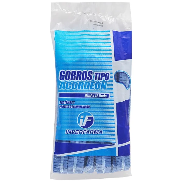 Gorro Inverfarma Tipo Acordeón Azul X 12 Und