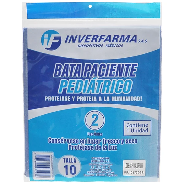 Bata Paciente Inverfarma Pediátrico Talla 10 X 1 Und