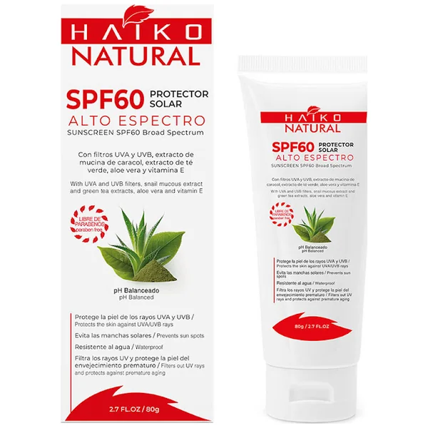 Protector Solar Haiko Natural SPF60 Alto Espectro Caja X 80 Ml
