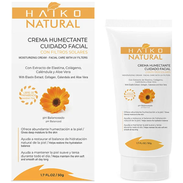 Crema Humectante Facial Haiko Natural Con Filtros Solares Caja X 50 Ml