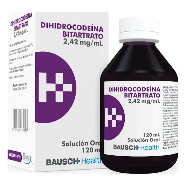 Dihidrocodeina Bitartrato Humax 2.42 Mg Jarabe Frasco X 120 Ml