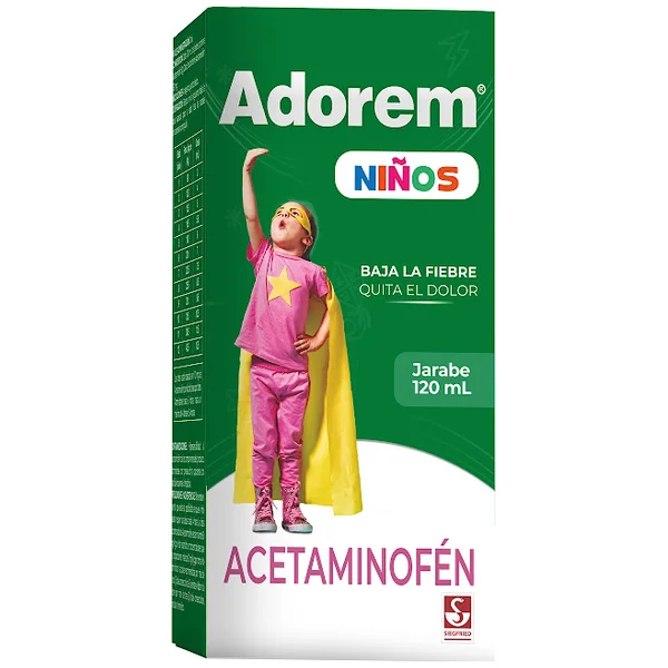 Adorem Niños Acetaminofen 150Mg/5ml Siegfried Jarabe Frasco X 120 Ml