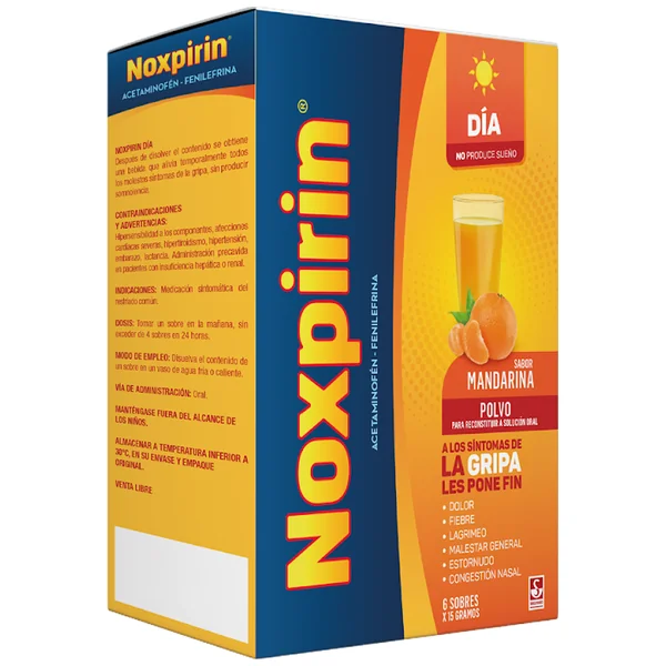 Noxpirin Día Adultos Acetaminofén + Fenilefrina Siegfried Caja X 6 Sobres