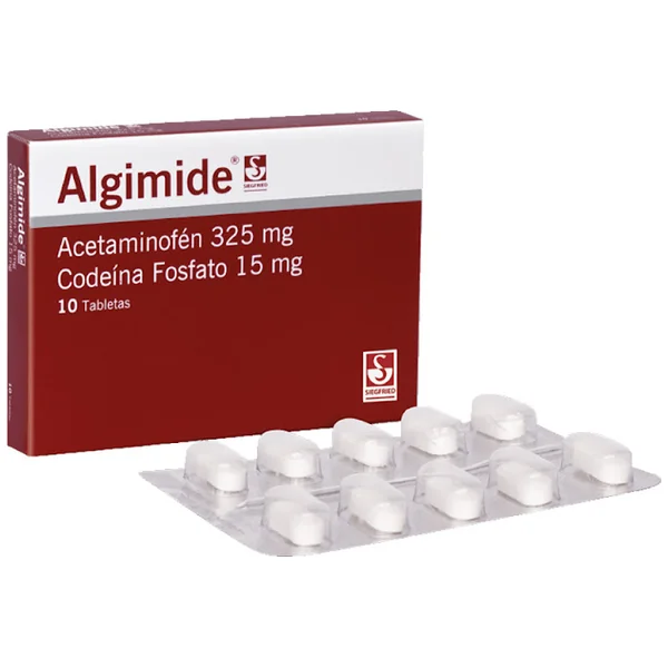 Algimide Acetaminofen + Codeina De Fosfato 325Mg/15mg Siegfried X 10 Tabletas