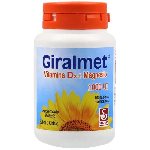 Giralmet Vitamina D3 + Magnesio 1000Ui Frasco X 100 Unidades