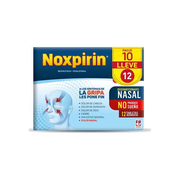 Noxpirin Ibuprofeno + Fenilefrina 200Mg/20mg Siegfried Caja X 12 Tabletas