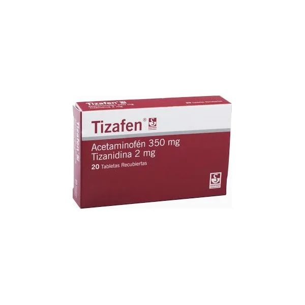 Tizafen Acetaminofén + Tizanidina 350Mg/2mg Siegfried Tabletas Caja X 20 Tabletas