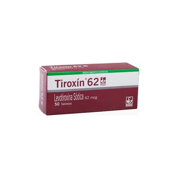 Tiroxín 62MCG Tabletas Caja X50tab. Siegfried Levotiroxina Sódica